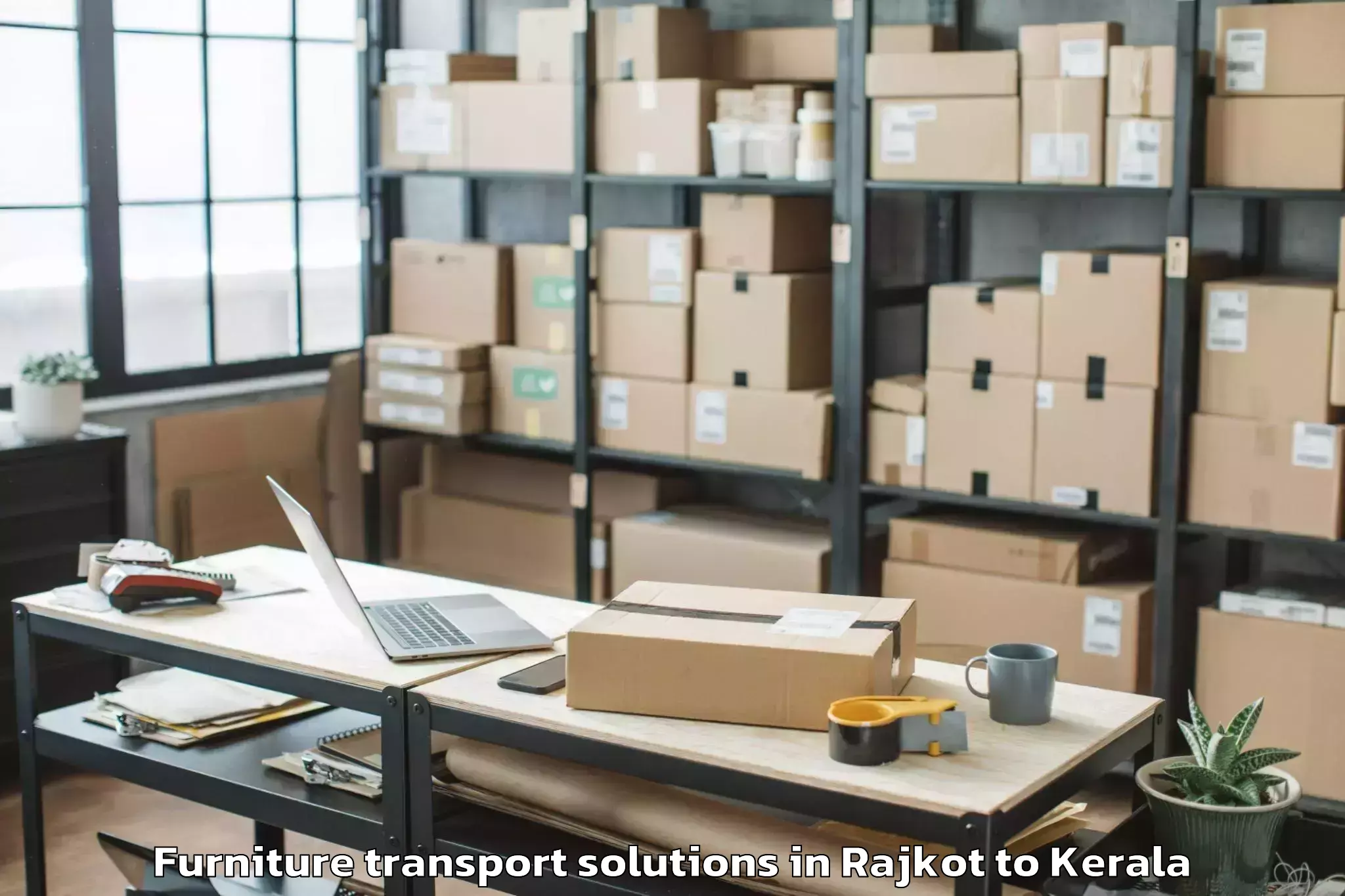 Hassle-Free Rajkot to Cheruthuruthi Furniture Transport Solutions